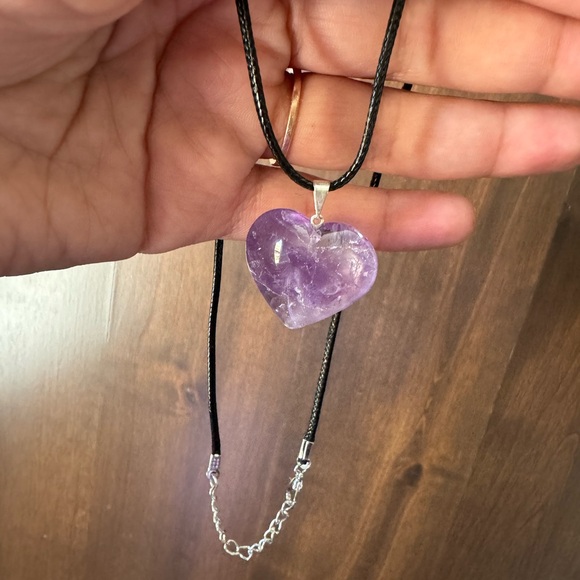 Heart Amethyst Necklace - Picture 3 of 4